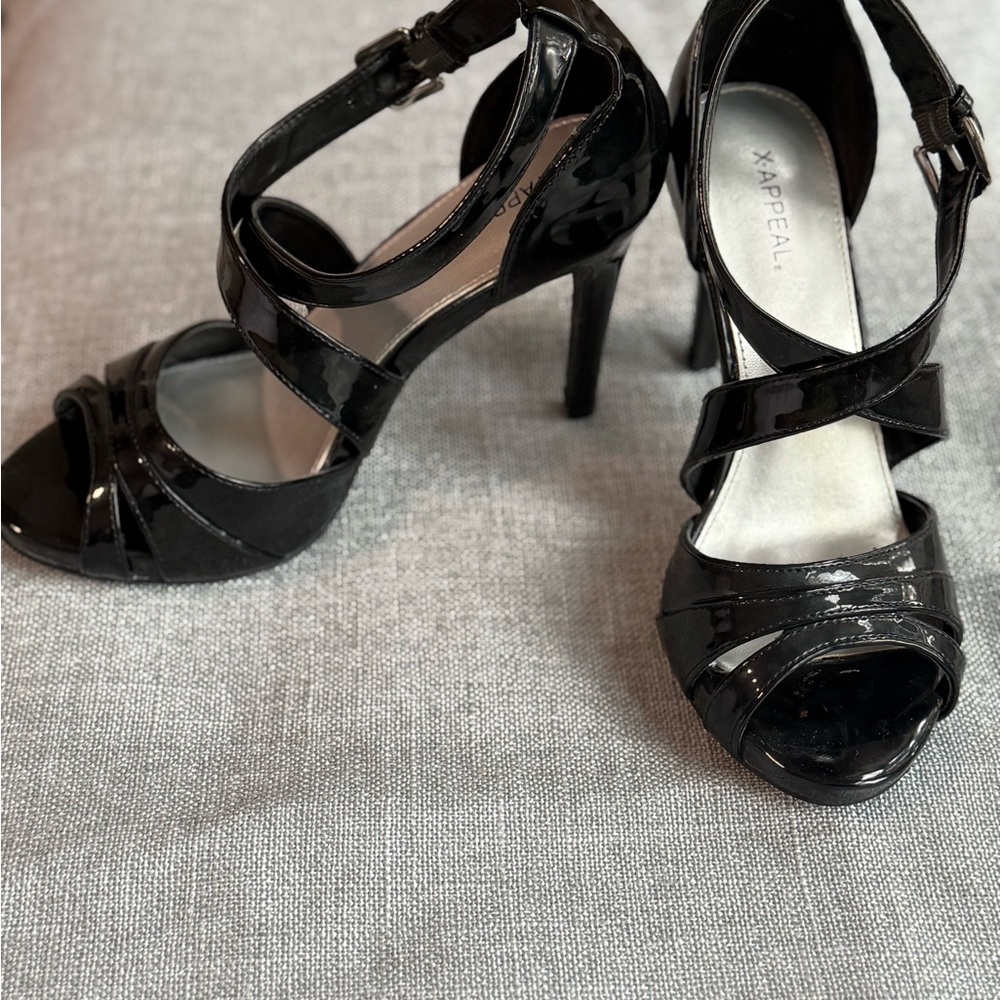 Xappeal Loren Black Patent Leather Heels